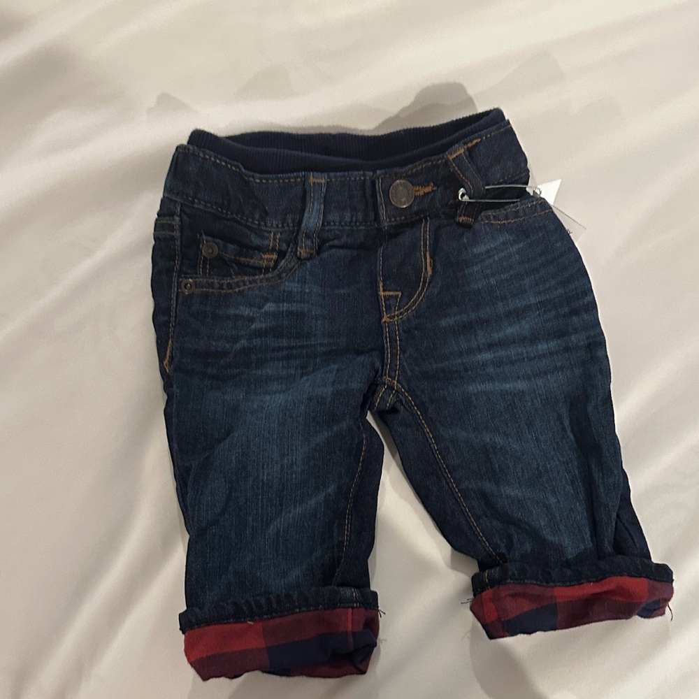 GAP Kids Dark Blue Jeans with Red Cuffs